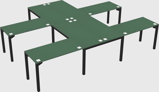 Shared l-shaped desk