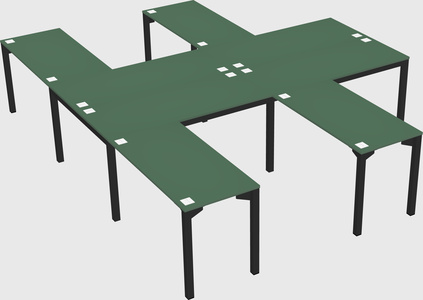 Shared l-shaped desk