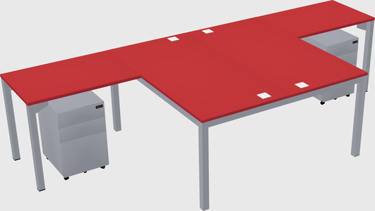Shared l-shaped desk