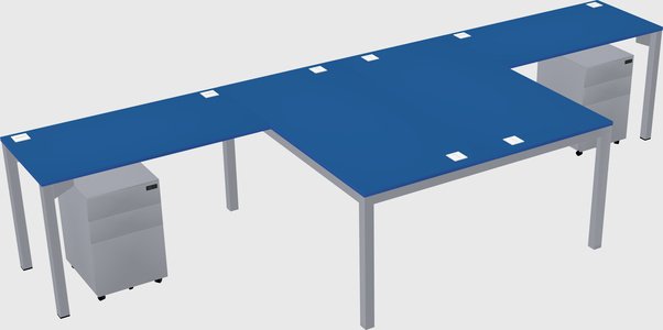 Shared l-shaped desk