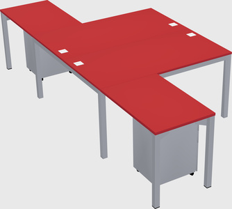 Shared l-shaped desk