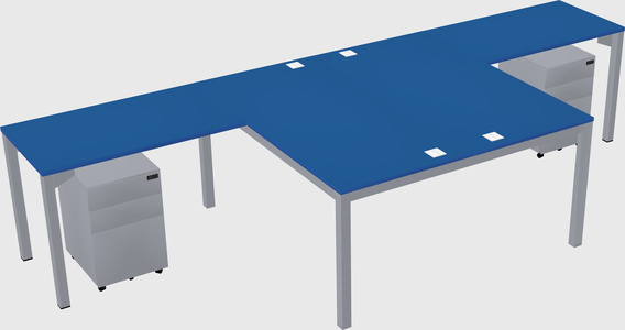Shared l-shaped desk