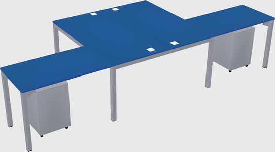 Shared l-shaped desk