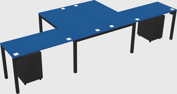 Shared l-shaped desk