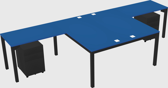 Shared l-shaped desk