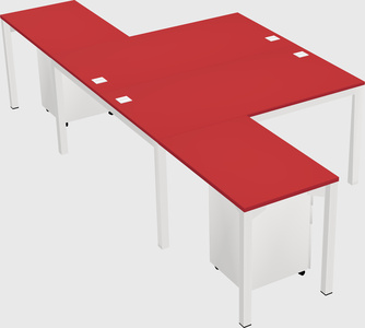 Shared l-shaped desk
