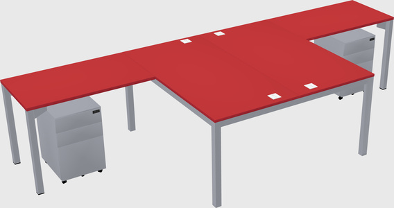 Shared l-shaped desk