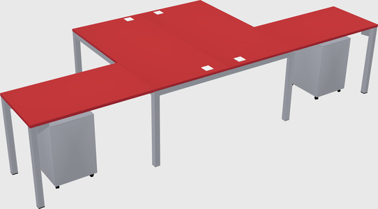 Shared l-shaped desk