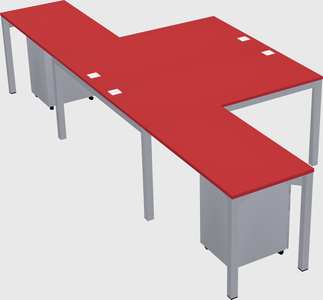 Shared l-shaped desk