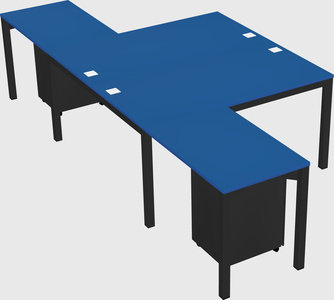 Shared l-shaped desk