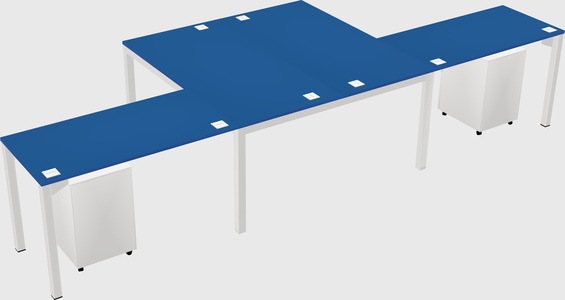 Shared l-shaped desk