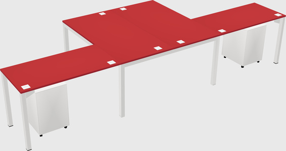 Shared l-shaped desk