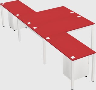 Shared l-shaped desk