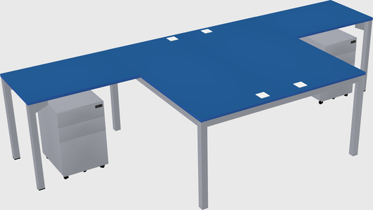 Shared l-shaped desk