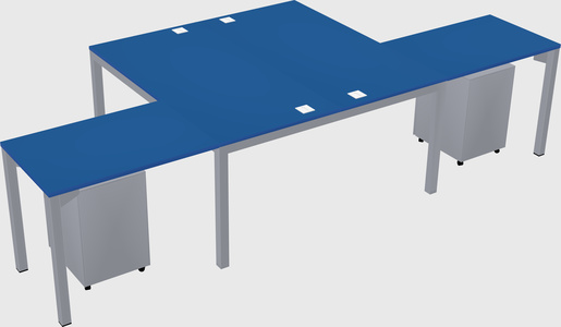 Shared l-shaped desk