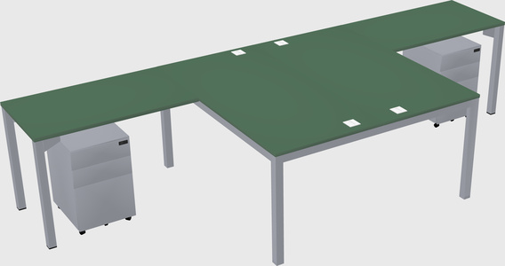 Shared l-shaped desk