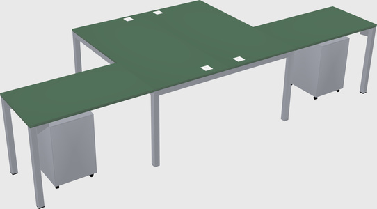 Shared l-shaped desk