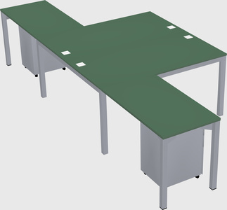 Shared l-shaped desk