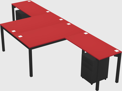 Shared l-shaped desk
