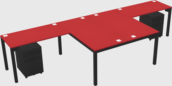 Shared l-shaped desk