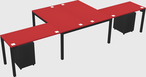 Shared l-shaped desk
