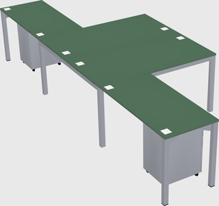 Shared l-shaped desk