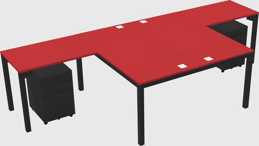 Shared l-shaped desk