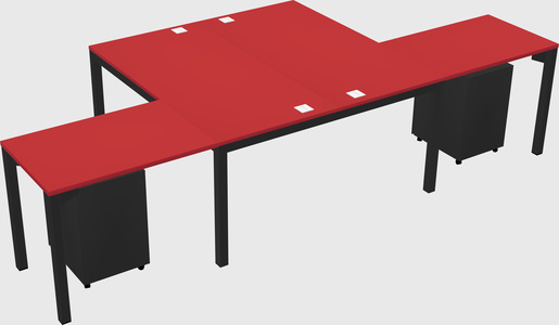 Shared l-shaped desk