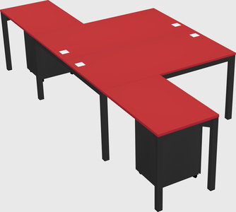Shared l-shaped desk
