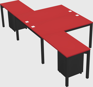 Shared l-shaped desk