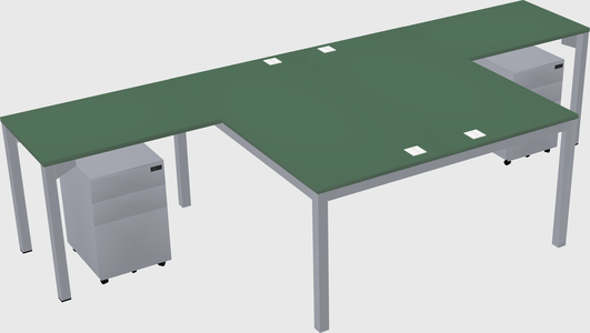 Shared l-shaped desk