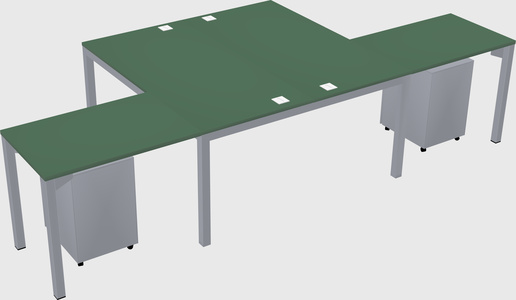 Shared l-shaped desk
