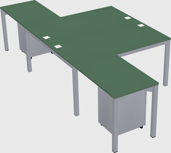 Shared l-shaped desk
