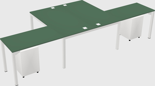 Shared l-shaped desk