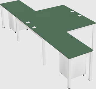 Shared l-shaped desk