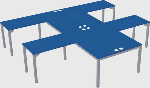 Shared l-shaped desk