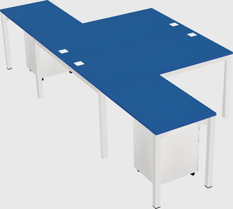 Shared l-shaped desk