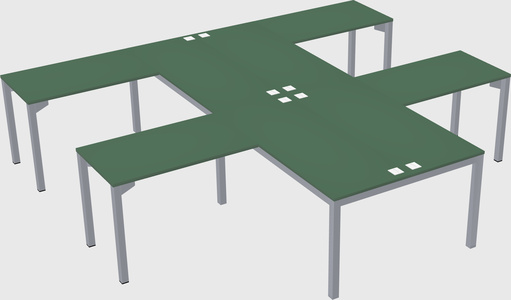 Shared l-shaped desk