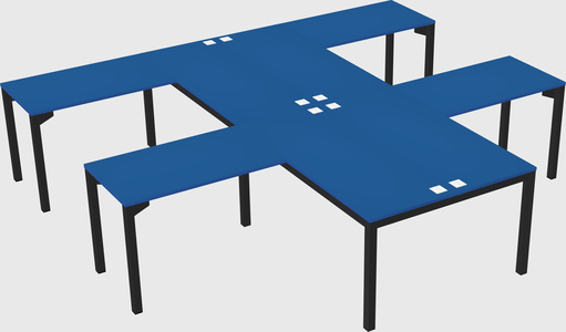 Shared l-shaped desk