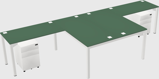 Shared l-shaped desk