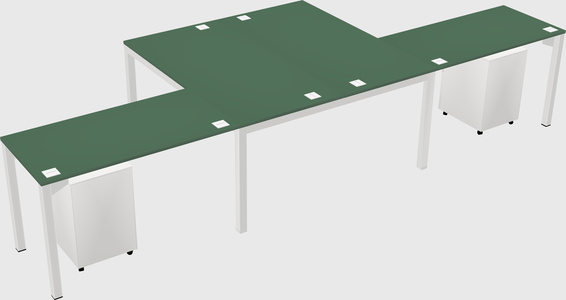 Shared l-shaped desk