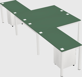 Shared l-shaped desk