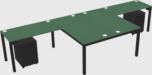 Shared l-shaped desk