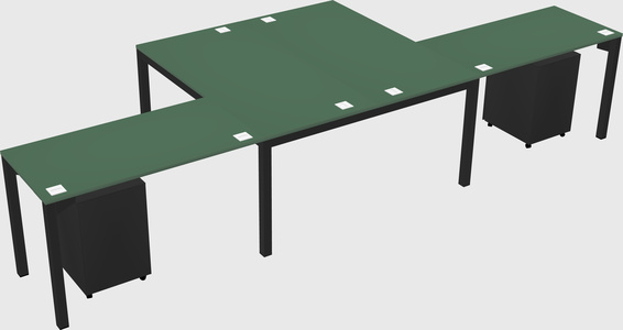 Shared l-shaped desk