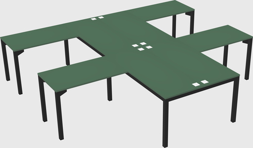 Shared l-shaped desk