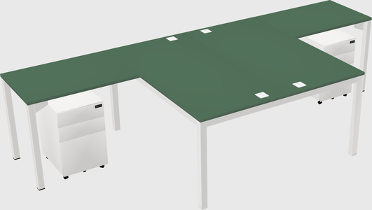 Shared l-shaped desk