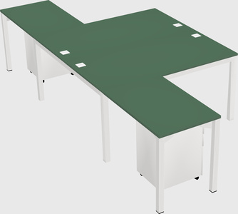 Shared l-shaped desk