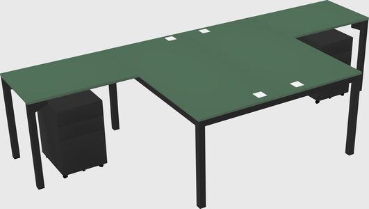 Shared l-shaped desk