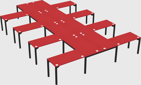 Shared l-shaped desk