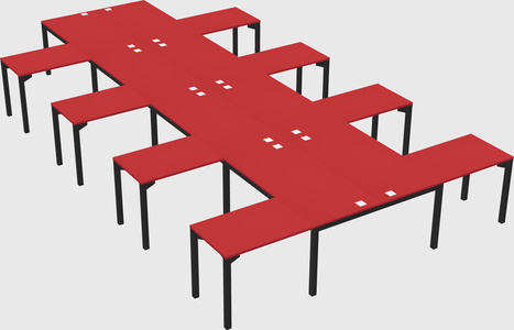 Shared l-shaped desk